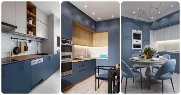 أفضل ألوان مطابخ عصرية الأزرق الداكن